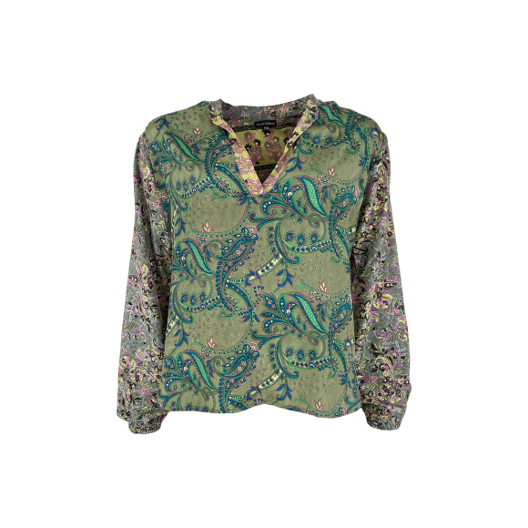 BLACK COLOUR - ARMY MULTI LUNA KAFTAN BLOUSE