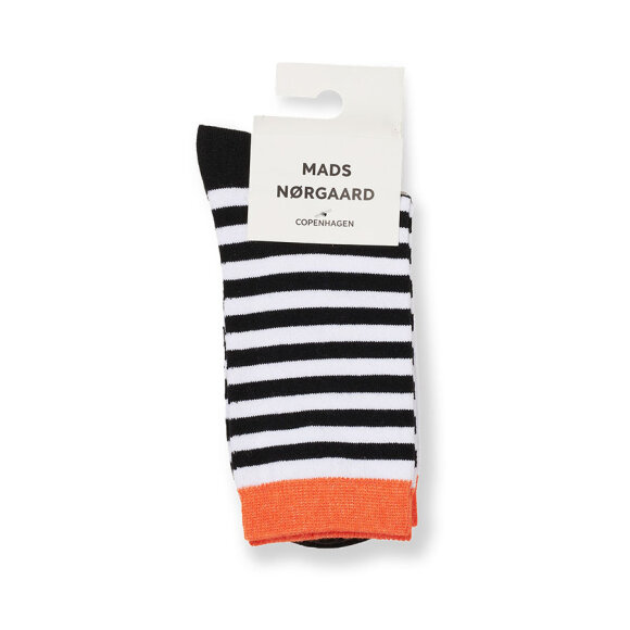 MADS NØRGAARD - BLACK STR/WHITE DOT SOCK PAIR