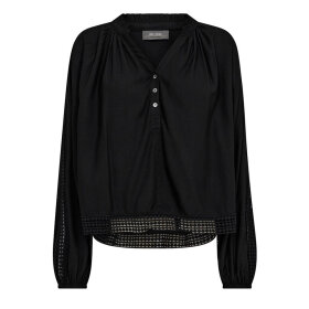 MOS MOSH - BLACK MMMACHA LACE BLOUSE