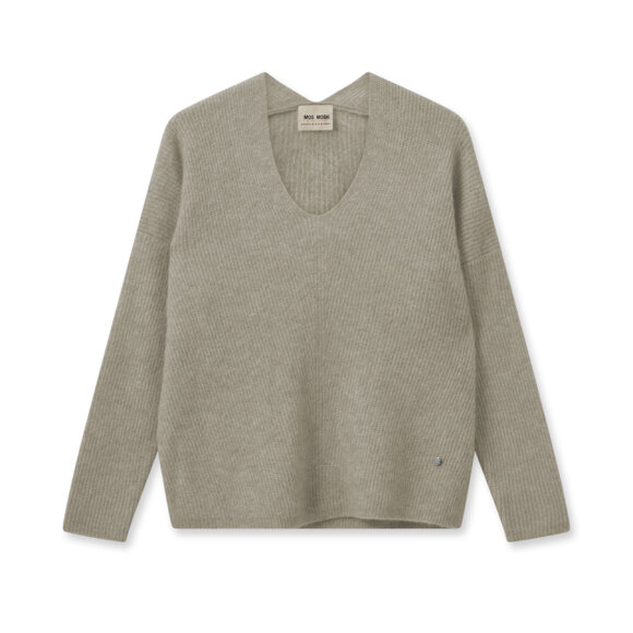 MOS MOSH - FEATHER GRAY MMTHORA V-NECK KN