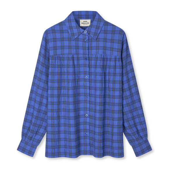 MADS NØRGAARD - AMP BLUE CHECK POP VINA SHIRT