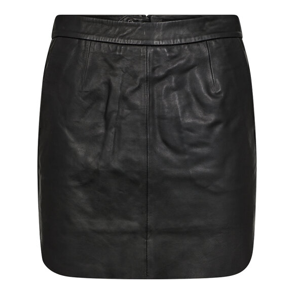 IVY COPENHAGEN - BLACK KYLIE LEATHER MINI SKIRT