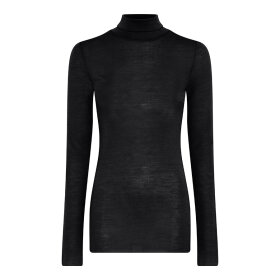 FRAU - BLACK TIRANA WOOL LS ROLL NECK