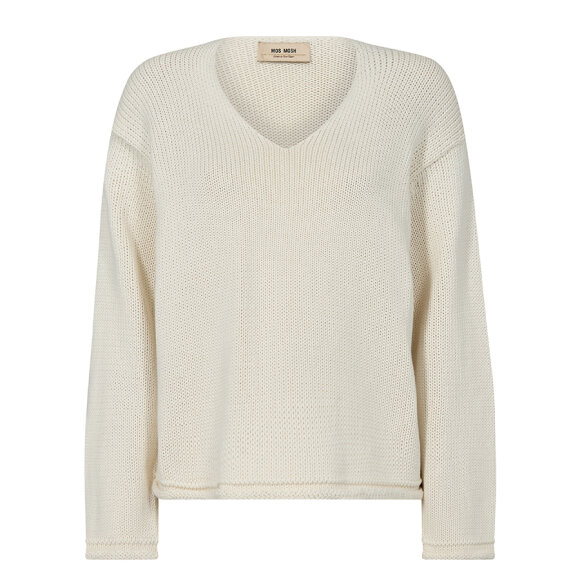 MOS MOSH - ECRU MMBINE LS V-NECK KNIT