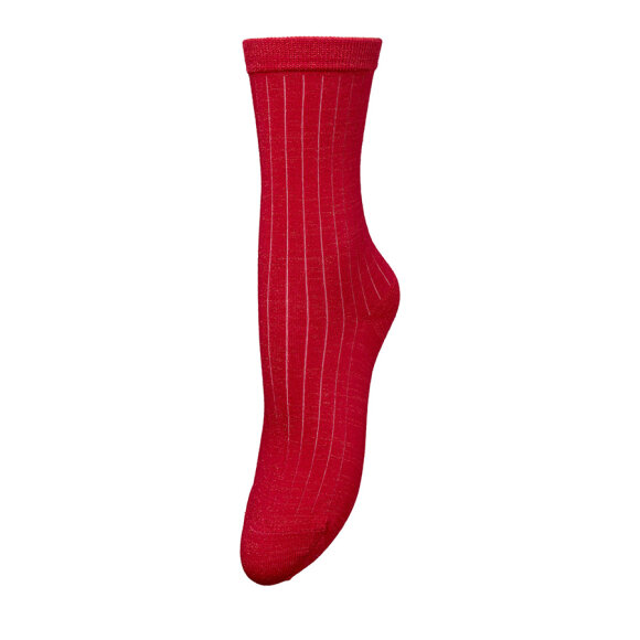 BECKSÖNDERGAARD - SAVVY RED RIB GLITTER SOCK