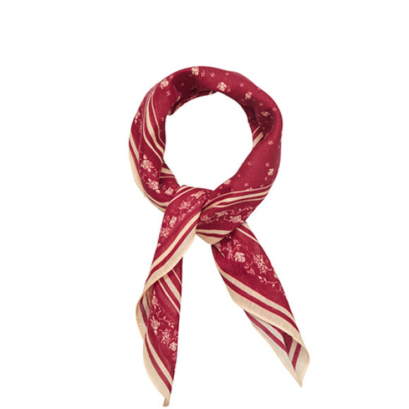 BECKSÖNDERGAARD - TIBETAN RED FLEUR COTTA SCARF